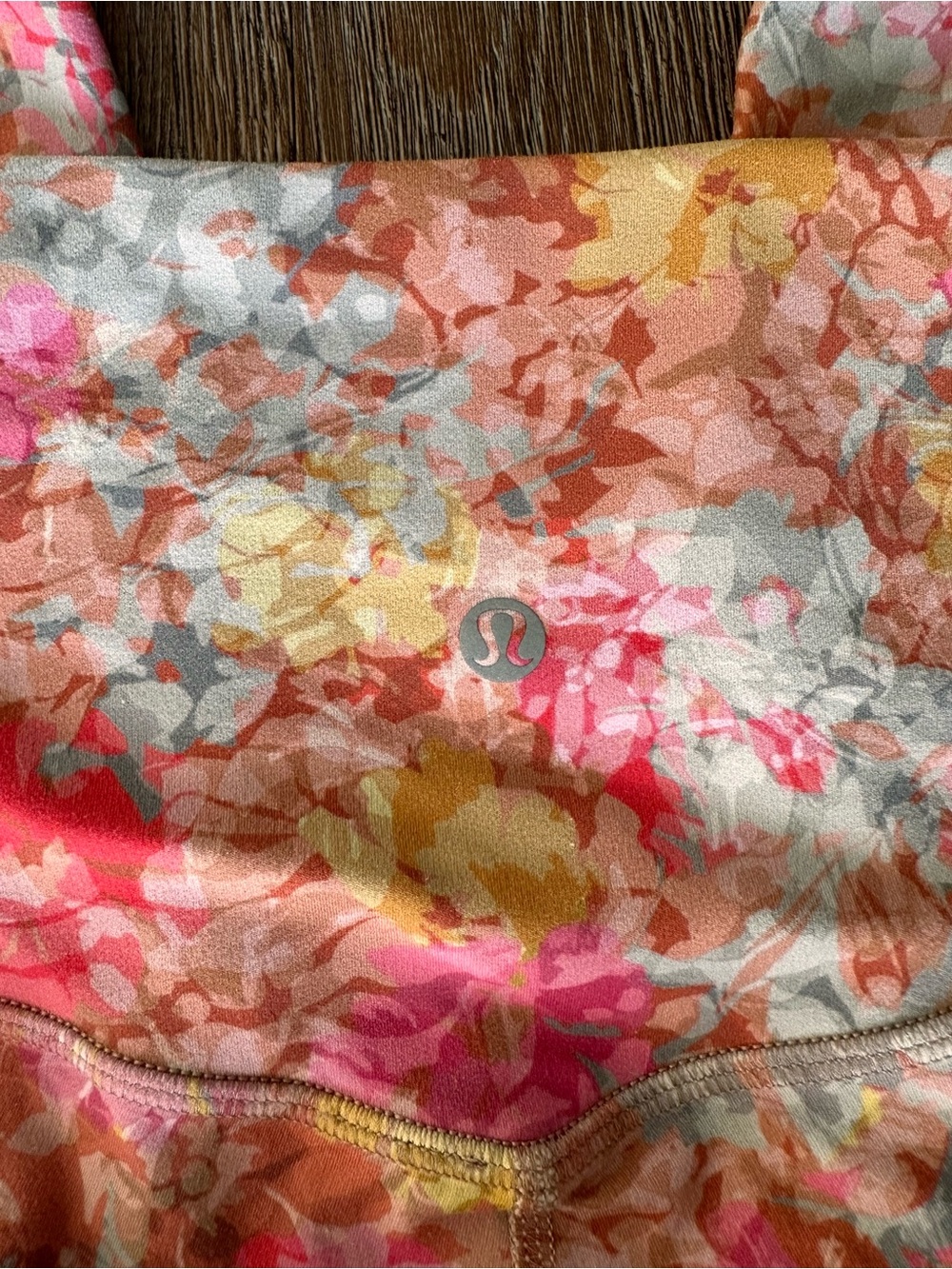 lululemon athletica women’s Floral Leggings in Pink, Gray, Yellow - Picture 4 of 5